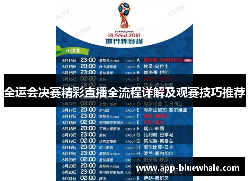 全运会决赛精彩直播全流程详解及观赛技巧推荐