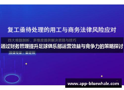 通过财务管理提升足球俱乐部运营效益与竞争力的策略探讨